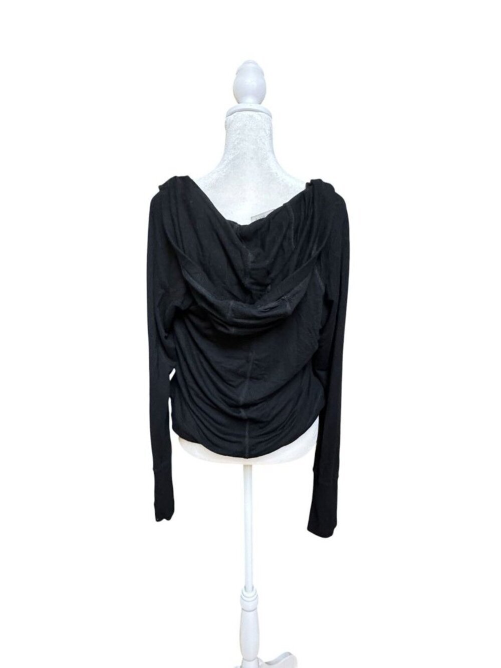 Athleta Black Wrap Hoodie Women’s Large Stretch Lightweight - Picture 3 of 6
